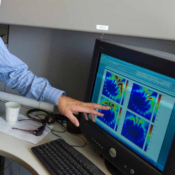 computer screen with graphs on it