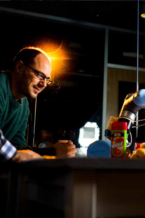 faculty working in lab